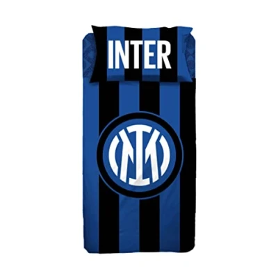 Abbildung von Inter hermet F.C Bettwäsche Set für Einzelbett Neues Logo Offizielles Produkt, 6391 673 I002, Schwarz/Hellblau