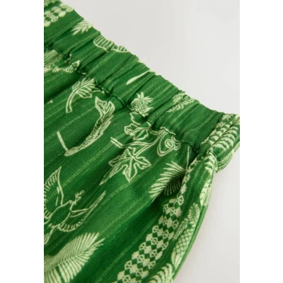 Abbildung von Next Regular FIT Tiered Maxirock, Damen, Größe: 42xR, Green feather print