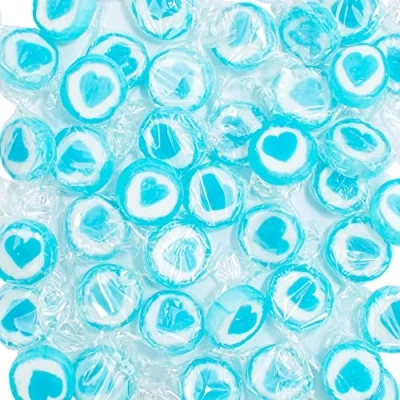 Abbildung von Food Crew 500g Herzbonbons einzeln verpackt Blau Rocks Bonbons Hochzeitsbonbons für Gäste Tischdeko zu Hochzeit Taufe Valentinstag Muttertag Kommunion Herzen