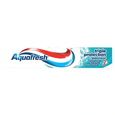 Abbildung von Aquafresh Zahnpasta mit dreifachem Schutz, weiß, gesundes Zahnfleisch, für starke Zähne und frischen Atem, 75 ml