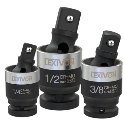 Abbildung von LEXIVON Impact Universalgelenk Patentiertes schlankes Design, 3 teiliges Stecknuss Drehgelenk Set mit
