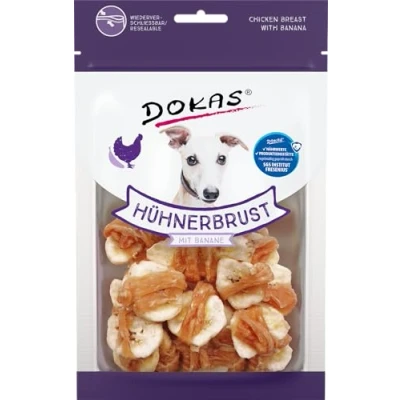 Abbildung von DOKAS Getreidefreier Premium Snack, Hühnerbrust mit Banane (8x70g)