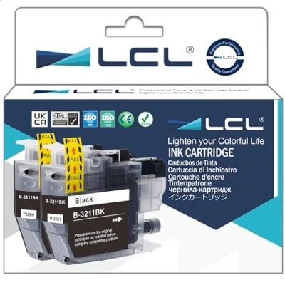 Abbildung von LCL LC3211 Patronen Kompatibel für Brother LC3213 LC 3213 Druckerpatronen DCP J572DW MFC J491DW J497DW J890DW J895DW J774DW Drucker (2 Packs Schwarz)
