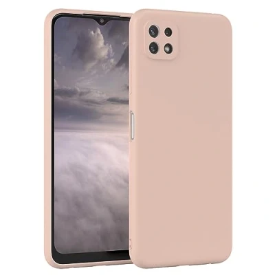 Abbildung von EAZY Case Silikonhülle für Samsung Galaxy A22 5G Hülle Silikon Rosa weich stoßfeste Handyhülle Schutzhülle mit Kameraschutz Dünn Premium Schutz Cover TPU Bumper in Altrosa Pastell