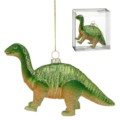 Abbildung von Christbaumschmuck Figuren Anhänger Weihnachstbaumschmuck Dino Dinosaurier Drache aus Glas (1 x Dinosaurier)