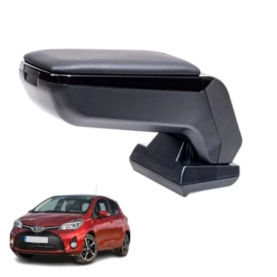 Abbildung von RATI ARMSTER S Armlehne kompatibel für TOYOTA YARIS 2014 2020 [schwarz,vegan Leder] nachrüstbare Mittelarmlehne mit Staufach