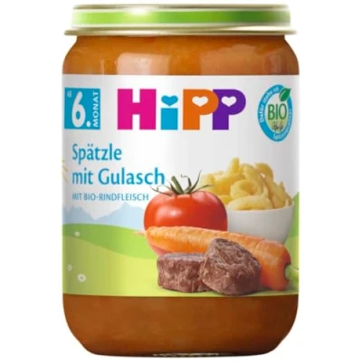 Abbildung von HiPP Bio Menüs ab 6. Monat Spätzle mit Gulasch, 220g, 6er Pack (6x220g)