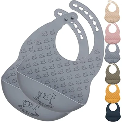 Abbildung von SEI Design Lätzchen 2 Stück Auffanglätzchen Baby Silikonlätzchen, (2 St), BPA/PVC/BPP frei