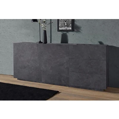 Abbildung von möbelando Sideboard Kommode Beistellschrank Anrichte Highboard Schrank Viterbo III Schiefer Nachbildung