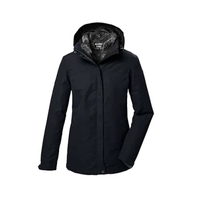 Abbildung von killtec Damen 3 in 1 Funktionsjacke/Outdoorjacke mit abzippbarer Kapuze und einzippbarer Fleecejacke KOW 303 WMN JCKT, schwarz, 46, 41820 000