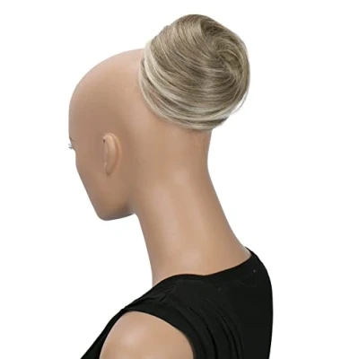 Abbildung von CAISHA Haardutt Eva Haarteil Zopf Haarknoten Hepburn Haargummi Hochsteckfrisuren Kunstfaser DM10cm Blond Mix DC19