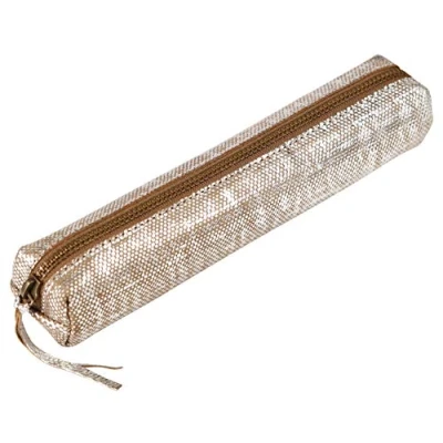 Abbildung von Clairefontaine 410032C Schlampermäppchen KLEO PATHRA Slim, aus Lammleder, 19,5 x 2,5 4cm, 1 Stück, Silber