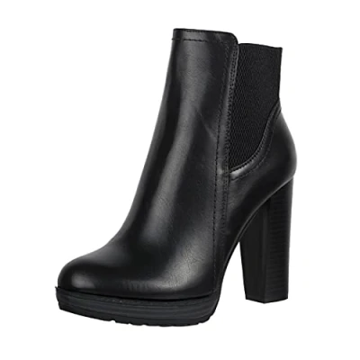 Abbildung von Elara Damen Stiefelette Ankle Boots Chunkyrayan EL500 Schwarz 36