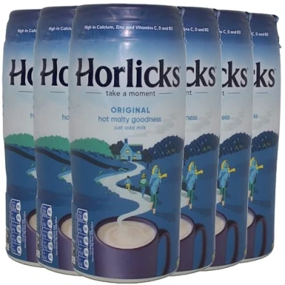 Abbildung von Horlicks Original Malzmilchpulver, Getränkemischung aus England, frei von künstlichen Farbstoffen, Süßstoffen und Konservierungsstoffen, 500 g (6 Stück)