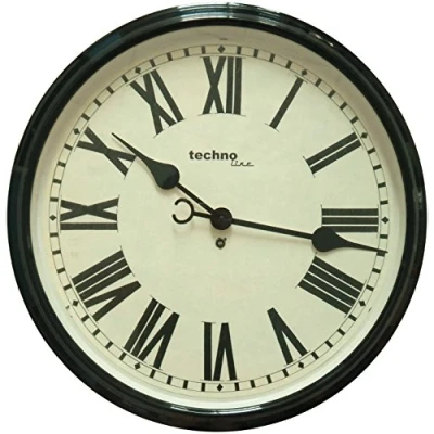 Abbildung von techno line WT 7050 Quarz Wanduhr 50cm x 13cm Schwarz