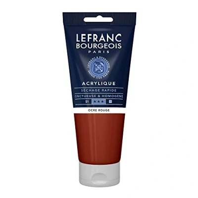Abbildung von Lefranc Bourgeois 300429 Fine Acrylfarbe Rotocker, 200ml Tube, cremige auf Wasserbasis, schnell trocknend, lichtecht, wasserfest