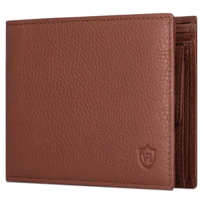 Abbildung von VON HEESEN Leder Geldbörse RFID Schutz I Echtleder Geldbeutel für Damen &amp; Herren Portemonnaie Brieftasche Wallet Portmonee (Cognac Braun)