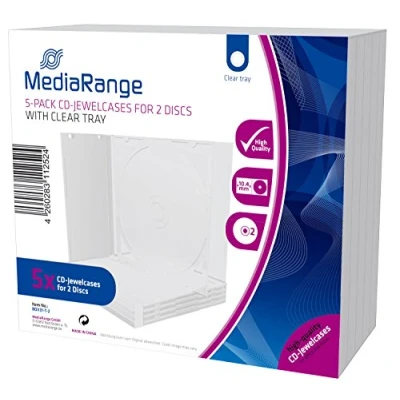 Abbildung von MediaRange BOX31 T 2 CD Leerhülle (für Discs, 10.4mm, 5er Pack) transparentes Tray
