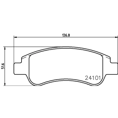 Abbildung von HELLA 8DB 355 011 521 Bremsbelagsatz nicht für Verschleißwarnanzeiger vorbereitet mit Bremssattelschrauben Zubehör CITROËN: C4 I Schrägheck