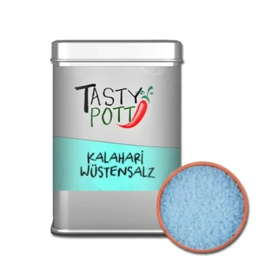 Abbildung von Tasty Pott Kalahari Wüstensalz Salz Gewürzmischung Salt Afrikanisches Steaksalz Gewürz für Grillgemüse 100g Dose