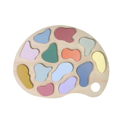 Abbildung von KINDSGUT Steckspielzeug Steckpuzzle Farben, nachhaltig, Holzspielzeug, Lernspielzeug, Farbenlehre