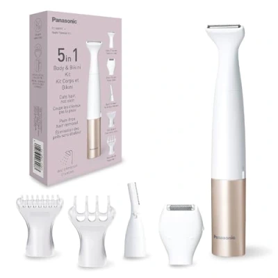 Abbildung von Panasonic Multifunktionstrimmer ES WM31 P301, 5 in 1 Multi Trimmer für Körper &amp; Biknizone, Vielseitige Aufsätze, wet dry, effiziente schonende Rasur