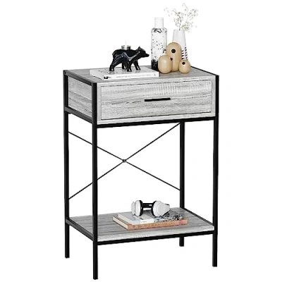 Abbildung von Vida Designs Brooklyn Konsolentische, Holz, Grau, 1 Drawer