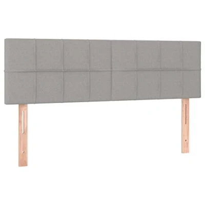 Abbildung von vidaXL Kopfteil 2 STK., Bettkopfteil mit Holzbeinen, Höhenverstellbar Polsterkopfteil für Bett, Betthaupt Bettzubehör Schlafzimmer, Hellgrau 72x5x78/88cm Stoff