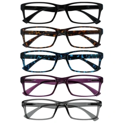 Abbildung von OPULIZE Unisex PEP Reading Glasses, Schwarz/Braune/Blau/Lila/Grau, +1,50 Dioptrien