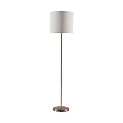 Abbildung von Lindby Stehlampe Parsa, Leuchtmittel nicht inklusive, Junges Wohnen, Stoff, Metall, weiß, nickel satiniert, 1 flammig, E27