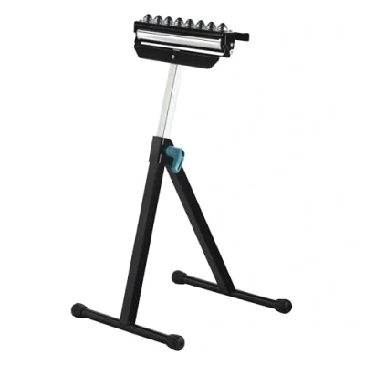 Abbildung von wolfcraft GmbH 1 Multifunktions Auflagen und Rollenbock, Stützfuß, 50 kg, Schwarz, Edelstahl, 300 mm, 63 cm, 100 cm