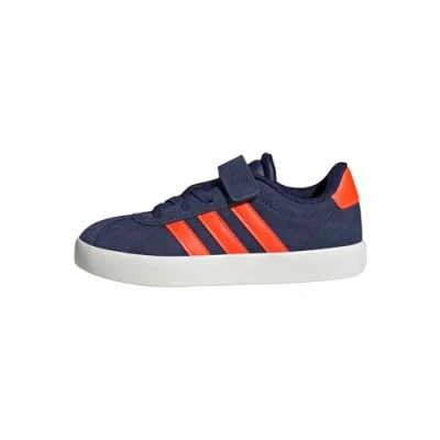 Abbildung von adidas VL Court 3.0 Hook and Loop Shoes Kids Schuhe, Dark Blue/Impact orange/Gold met, 28 EU