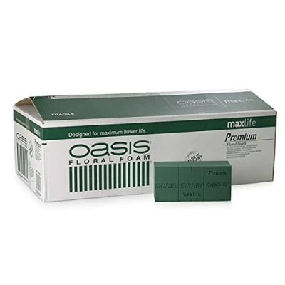 Abbildung von Flowerbox Oasis Steckschaum Premium MaxLife Ziegel 23cm Steckmasse Steckschwamm 35 Stück