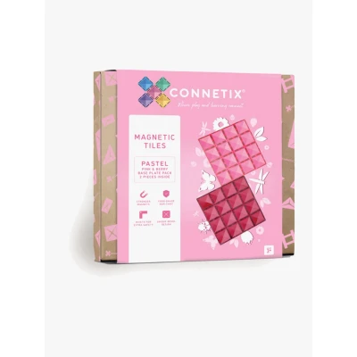 Abbildung von Connetix Bausatz Pastel Pink &amp; Berry Base Plate 2 Teile