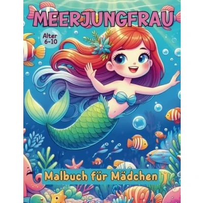 Abbildung von Meerjungfrau: Malbuch für Mädchen, im Alter von 6 bis 10 Jahren