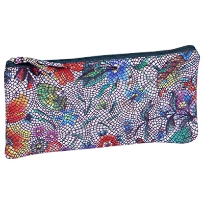 Abbildung von Clairefontaine 410103C Schlampermäppchen aus Leder Celeste Flach, 11 x 22cm, 1 Stück, Bunt