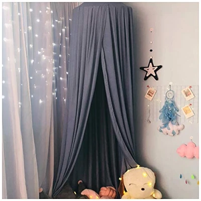 Abbildung von Betthimmel Baldachin für Kinderzimmer Bettvorhang Babyzimmer Deko Spiel Zelt Schlafzimmer Moskitonetz Kinderbett Marine(Höhe:2.5M)