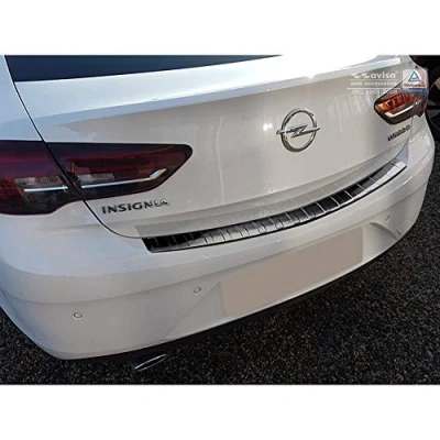 Abbildung von Schwarz Edelstahl Heckstoßstangenschutz kompatibel mit Opel Insignia Grand Sport 5 türer 2017 2020 &amp; FL &#039;Ribs&#039;