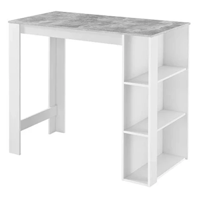 Abbildung von en.casa Bartisch, »Danderyd« Bartresen Theke 120 x 60 105,5 cm Weiß / Betonoptik