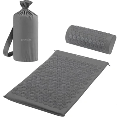 Abbildung von Navaris Akupressurmatte 2in1 Akupressur Massage Set Matte und Kissen inkl. Tasche (1 St)