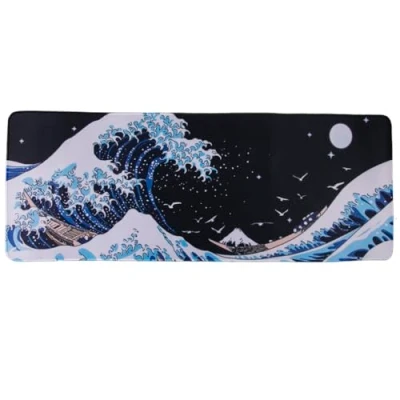 Abbildung von lachineuse XXL Mauspad Welle von Kanagawa 800 x 300 3 mm japanische Prägung rutschfest und wasserfest Büro Geschenkidee Japan Asien
