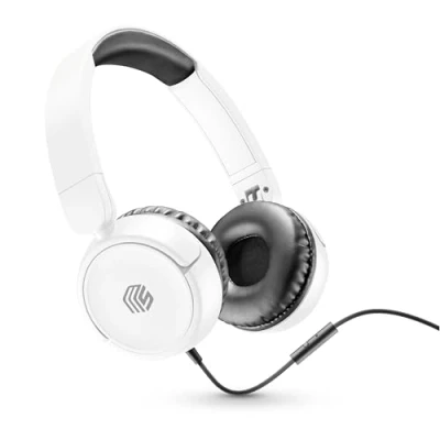 Abbildung von Music Sound Color Kabelgebundene Kopfhörer mit USB C Anschluss Extra weiche Ohrmuscheln Dreh und faltbares Design Mikrofon Weiß