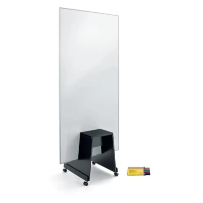 Abbildung von SIGEL MUB04 Meet up Set aus 1x mobiles Whiteboard 90x180cm, magnetisch, beidseitig beschreibbar, silberner Rahmen, Aufsteller und 4 Board Marker