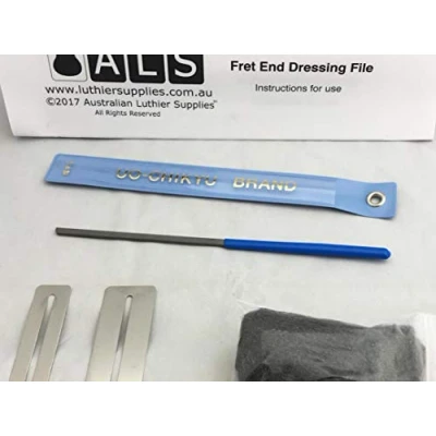 Abbildung von ALS Gitarrenbund Endpolier Set inklusive Anleitung Feile von Uo Chikyu Hiroshima Japan Polierset Australian Luthier Supplies