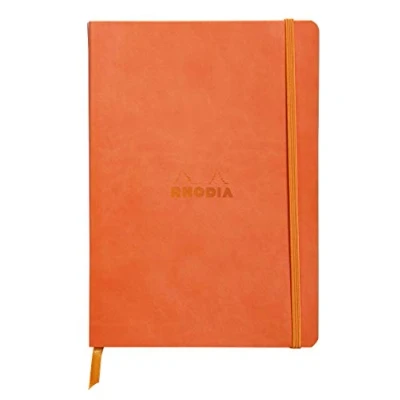Abbildung von Rhodia 117414C Notizheft (mit weichem Umschlag, liniert, 80 Blatt, DIN A5, 14,8 x 21 cm) 1 Stück tangerine
