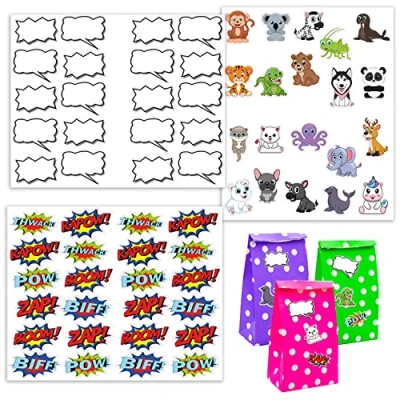 Abbildung von DuneDesign Kalender zum Selbstbasteln 64 Sticker für Geburtstagstüten Kinder Aufkleber, Geschenktüten Kindergeburtstag
