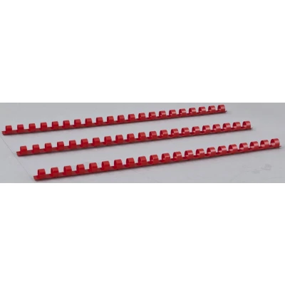 Abbildung von Renz Plastikbinderücken US Teilung, 21 Ringe für DIN A4, Durchmesser 12 mm, rot