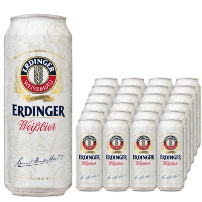 Abbildung von ERDINGER Weißbier mit feiner Hefe (24 x 0,5l Dose) Einweg gebraut nach dem Bayerischen Reinheitsgebot