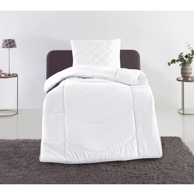 Abbildung von my home Steppbett + Kopfkissen &quot;Microlux, Bettdecke 135x200 cm, 155x220 cm&quot;, (Spar Set, 2 St., 1x und Kopfkissen), Set mit Kissen 40x80 80x80 Sommer, Herbst, Winter in 4 Farben