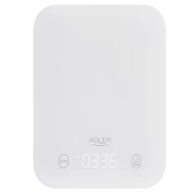 Abbildung von Adler Küchenwaage AD 3181, digital, LED Anzeige, Haushaltswaage, Tara Funktion, weiß